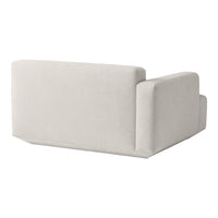 Light gray upholstered sofa with a smooth, minimalist design and clean lines. Perfect for modern living spaces.