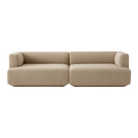 Beige modular sofa with a smooth, textured fabric and minimalist design. Perfect for modern interiors.