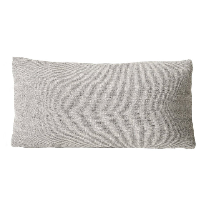 Textured gray rectangular pillow in a soft, neutral shade, perfect for modern home decor.