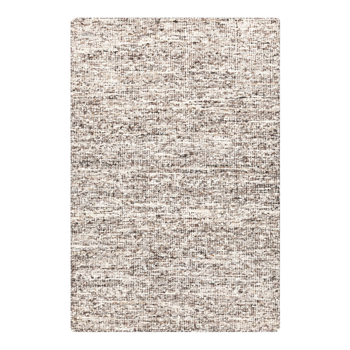 Neutral-toned textured rug with soft cream and brown speckled pattern, ideal for versatile home decor.
