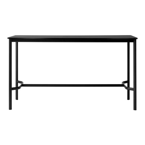 "Elegant black modern desk with a sleek, minimalist design and sturdy metal frame."
