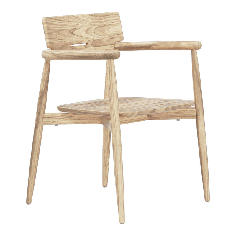 Light natural wood chair with smooth, minimalistic design and a subtle grain pattern. Ideal for modern decor.