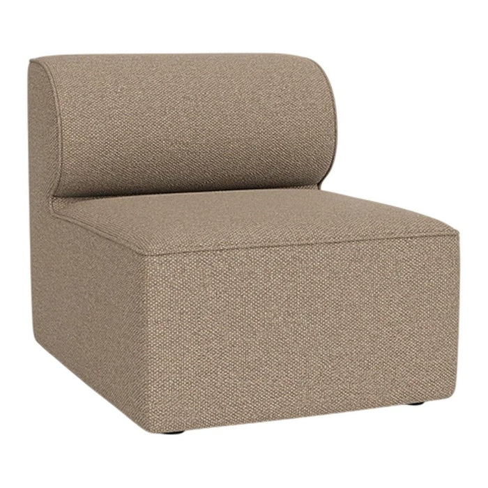 Textured beige accent chair with a rounded backrest and clean lines, perfect for modern decor.
