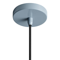 Light blue ceiling plate with a sleek black cord, offering a modern design aesthetic. Perfect for contemporary spaces.