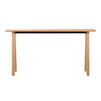 Natural wood console table with a smooth light beige finish and clean lines, perfect for modern decor.