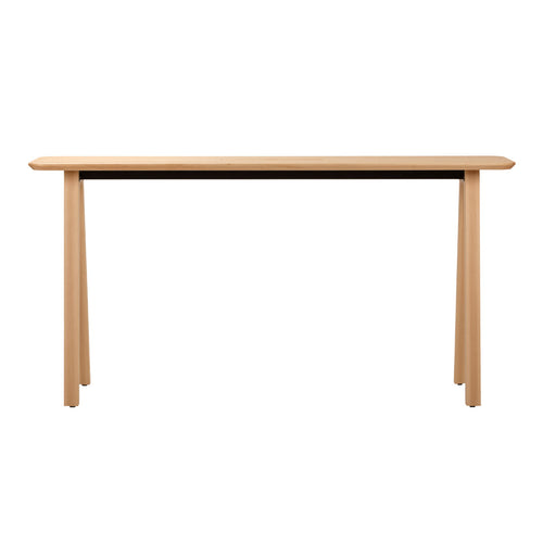 Natural wood console table with a smooth light beige finish and clean lines, perfect for modern decor.