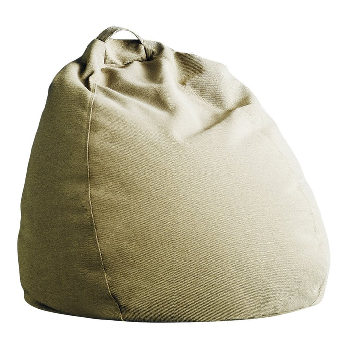 Tan bean bag chair with a smooth, solid fabric finish, ideal for casual seating decor.