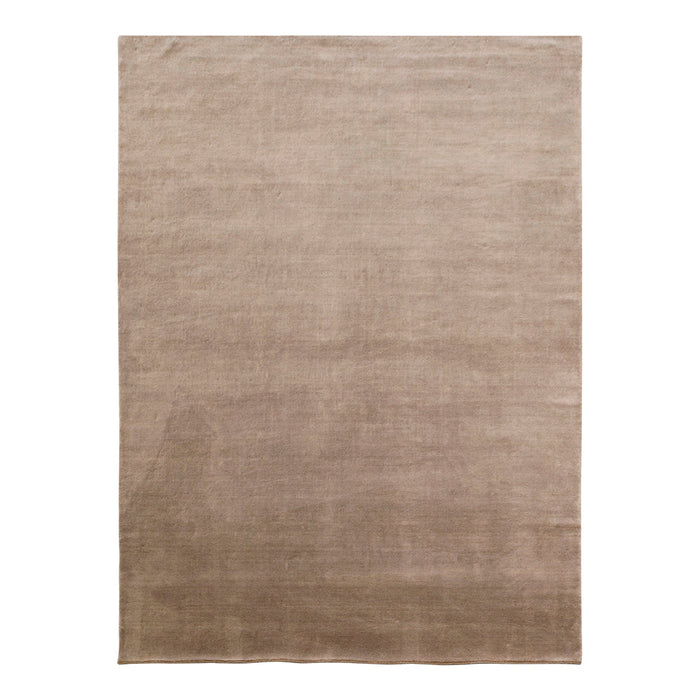 Beige, textured area rug with a subtle gradient pattern, perfect for neutral home decor.