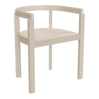Light wood chair with a soft beige cushion, featuring a minimalist design and smooth natural textures.