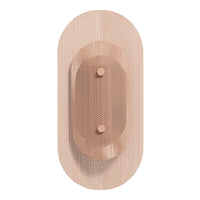 Rose gold metal wall hook with a textured perforated pattern, featuring two rounded knobs and an oval shape.