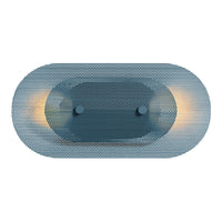 Sleek oval bathtub in a soothing gradient of blue with subtle patterns and soft lighting accents.