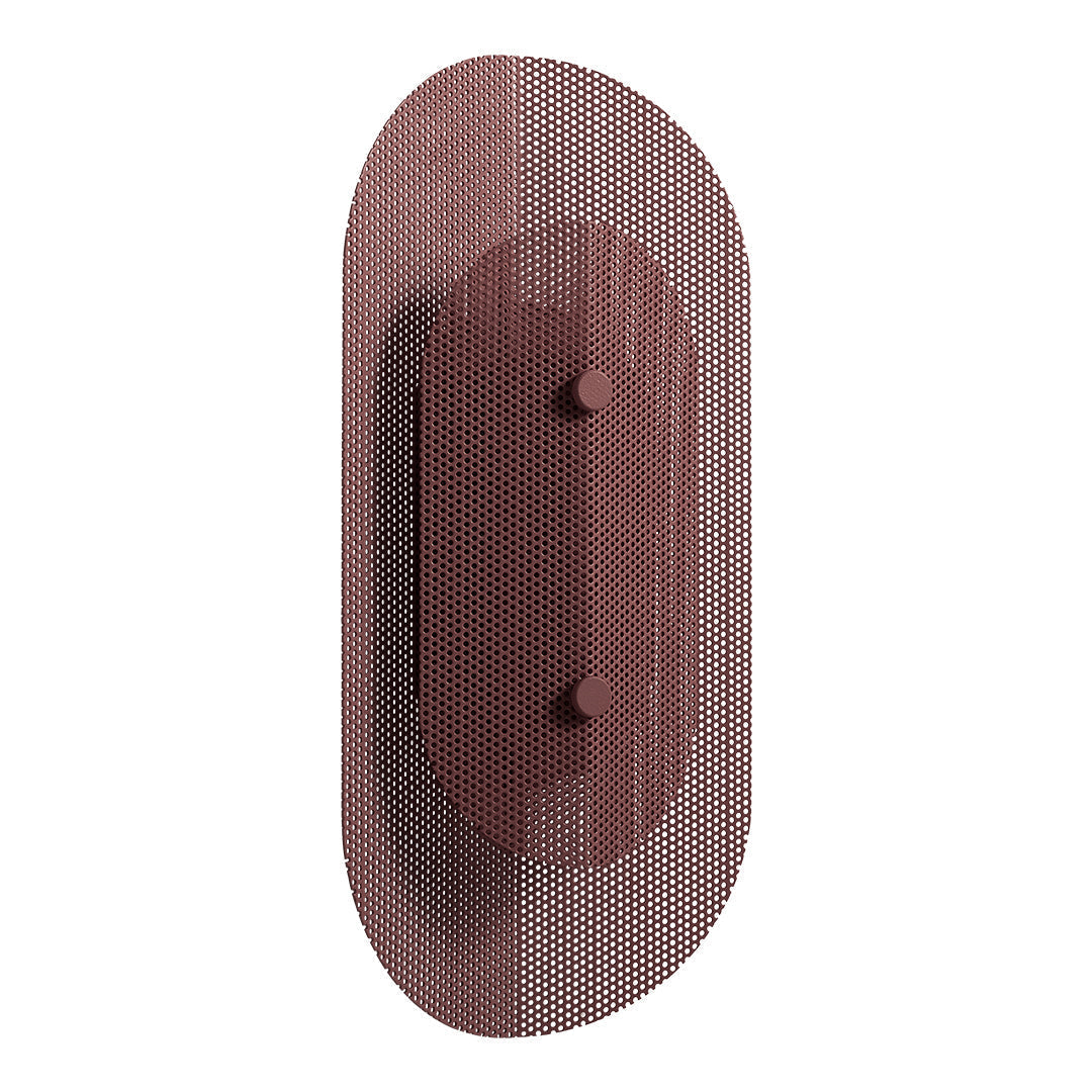 Oval wall hook in deep burgundy with a textured mesh pattern, adding a modern touch to your decor.