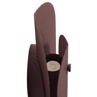 Brown textured design with sleek, curved edges and subtle geometric pattern on the surface.