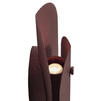 Brown textured design with a unique pattern and a creamy circular accent at the center. Stylish and modern look.