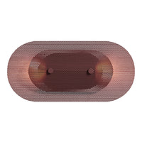 "Elegantly patterned oval bathtub in shades of copper and soft brown with subtle textured details."