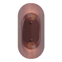 Oval copper lamp with a textured mesh pattern, featuring warm gold accents for a modern, stylish look.