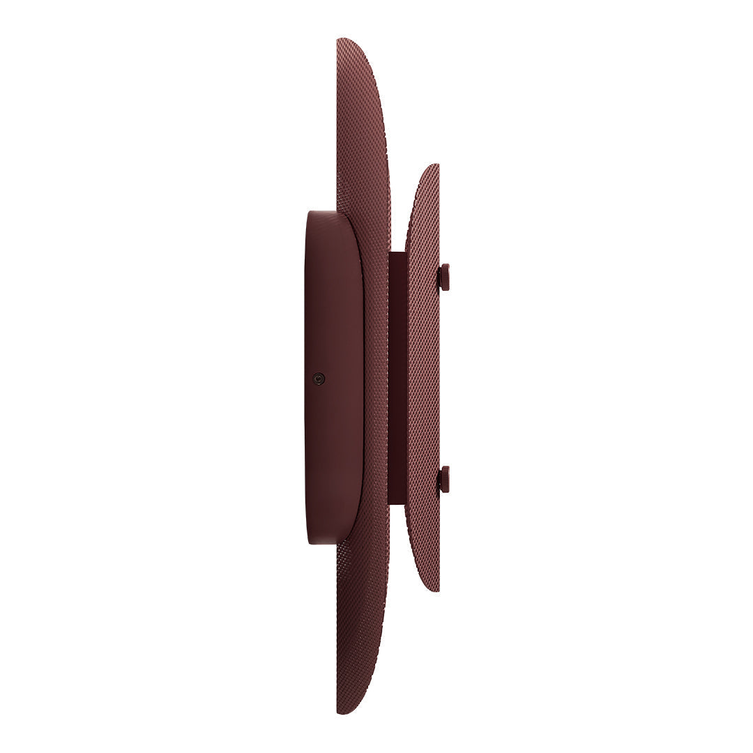 Deep burgundy wall decor with smooth, rounded edges, featuring a minimalist, contemporary design.