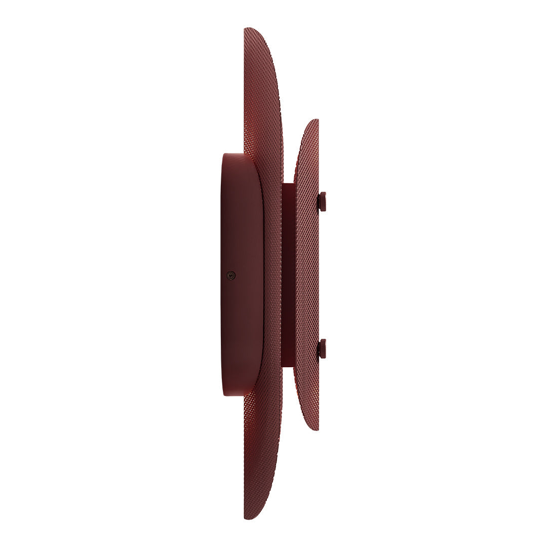 Red wall decor featuring smooth, curved shapes and a modern minimalist design. Perfect for stylish interiors.