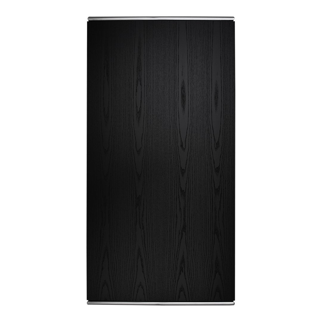 Sleek black wood finish with subtle grain pattern, ideal for modern interior decor.