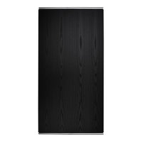 Sleek black wood grain pattern with subtle texture and natural lines, perfect for modern decor.