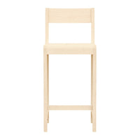 Light natural wood barstool with a simple, minimalist design and a smooth, unblemished finish.