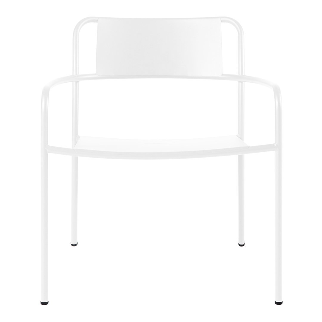 PATIO Lounge Armchair - Stackable - Outdoor - Blanc - Matt / Solid Steel - Overstock