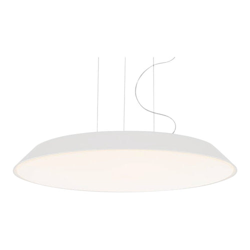 Sleek white pendant lamp with a smooth circular design and a modern matte finish, perfect for contemporary spaces.