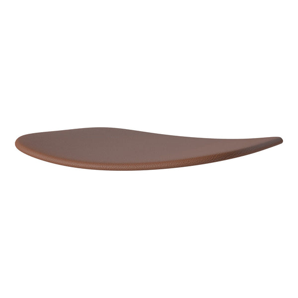 Smooth, curved serving platter in rich brown, featuring a minimalist, solid color design. Ideal for modern dining.