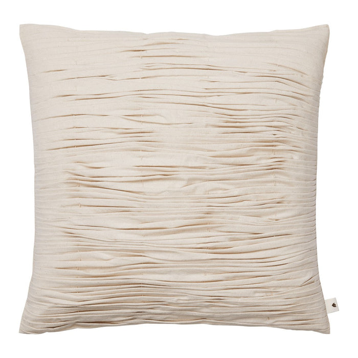 Light beige decorative pillow with textured, crinkled pattern for a stylish, modern touch.