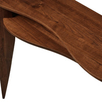Elegant walnut wood with rich brown tones and smooth, curved patterns, showcasing natural grain textures.