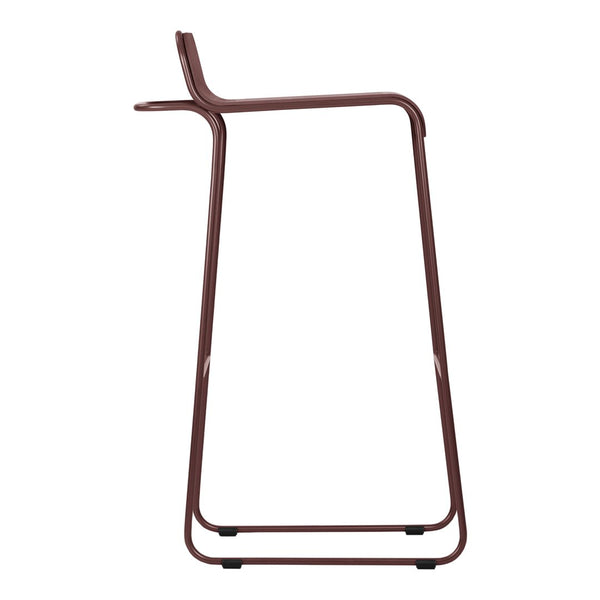 Brown modern bar stool with sleek, minimalist lines and no visible patterns, perfect for contemporary decor.