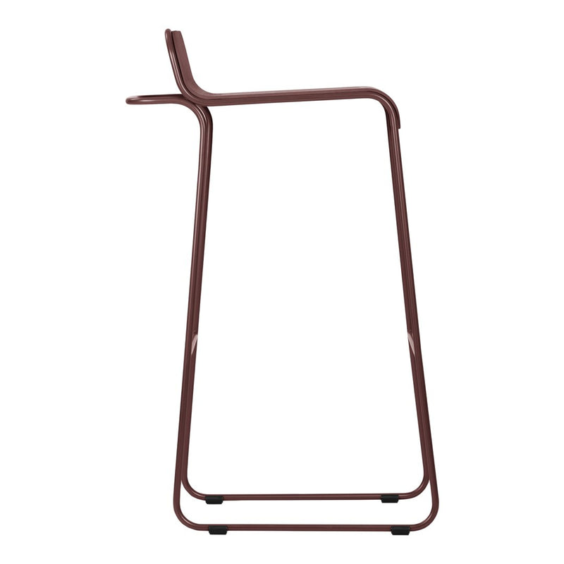 Brown modern bar stool with sleek, minimalist lines and no visible patterns, perfect for contemporary decor.