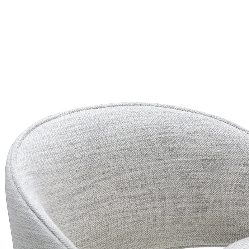Light gray upholstered chair with a smooth, textured finish, featuring a subtle woven pattern.