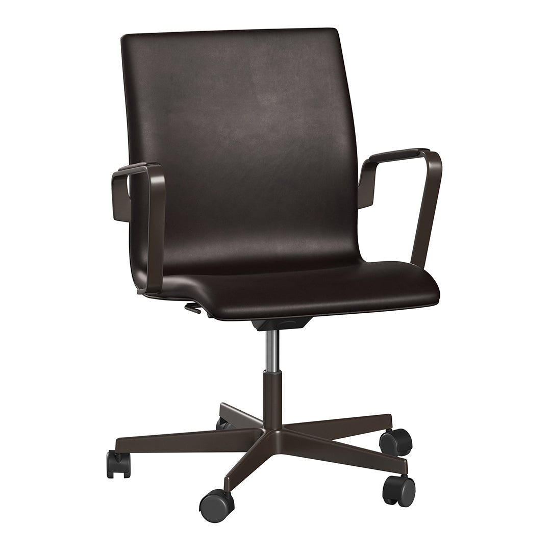 Oxford Low Back Office Armchair - 5 Star Base & Casters - Height Adjustable