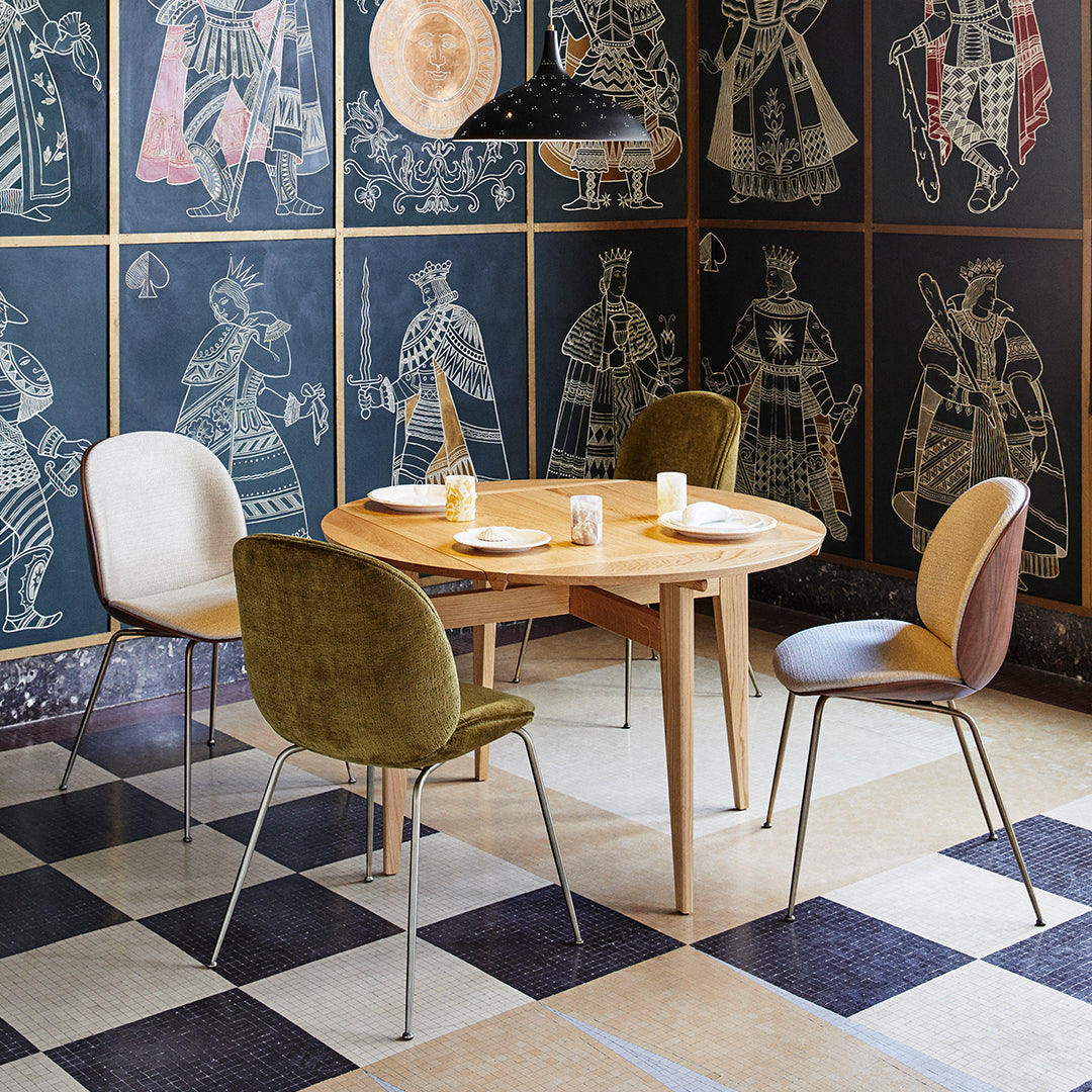 Beetle Dining Chair - Front Upholstered - Conic Base - 3D Veneer Shell