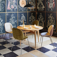 Beetle Dining Chair - Front Upholstered - Conic Base - 3D Veneer Shell