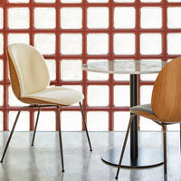 Beetle Dining Chair - Front Upholstered - Conic Base - 3D Veneer Shell