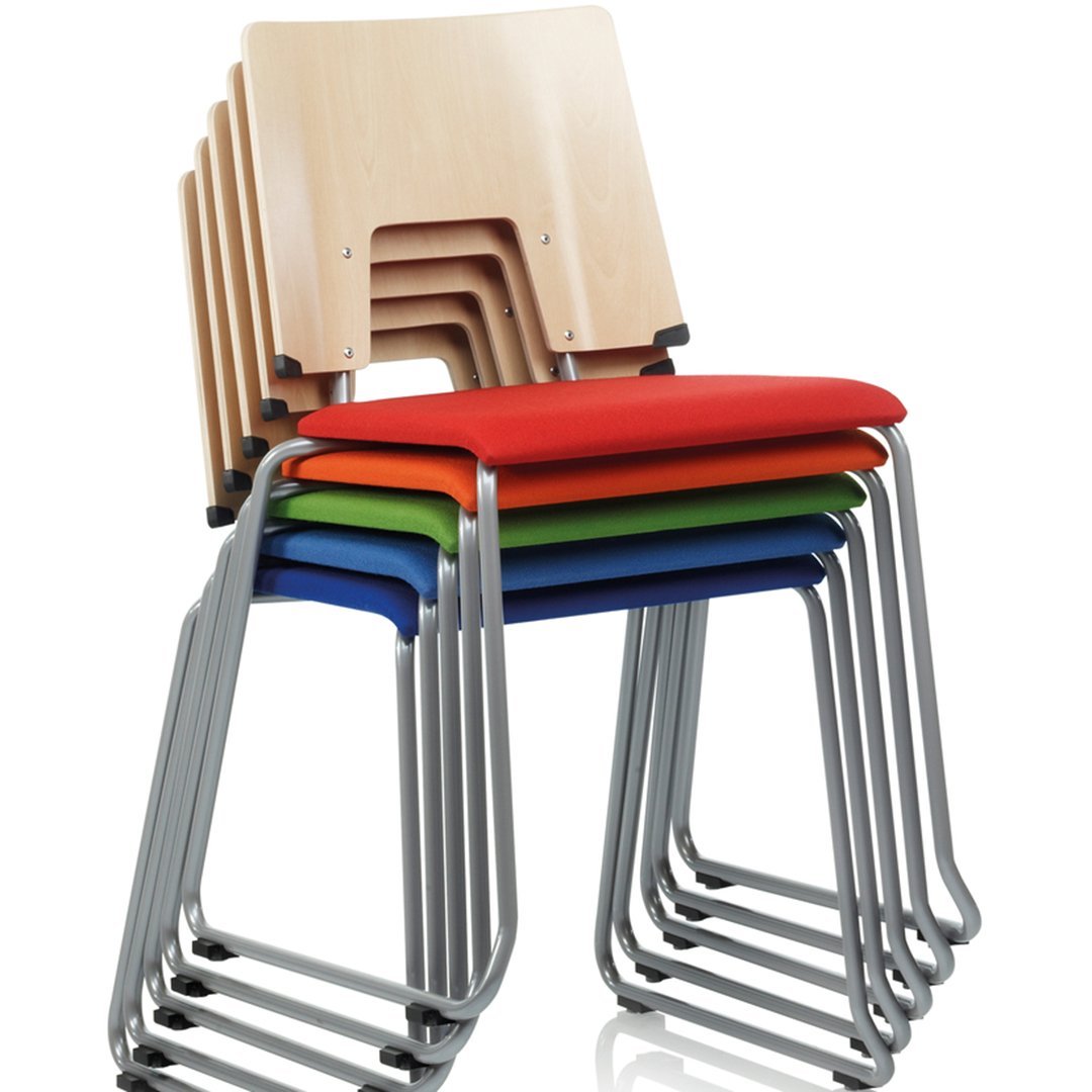 Grip Sled Base w/ Row Connector - Seat Upholstered, Birch Back