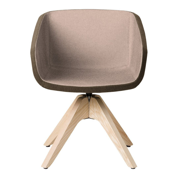 Rust orange bar stool with a smooth finish, showcasing minimalist design and sturdy wooden legs.