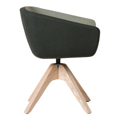 Arca 4099 Mini Armchair - Wood Swivel Base
