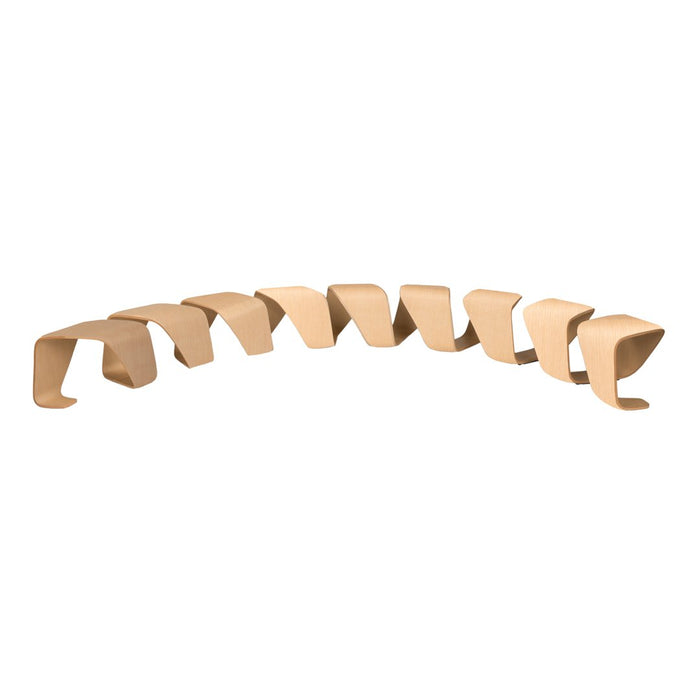 Tan-colored, wave-shaped decorative pieces with a smooth, minimalist design. Perfect for modern decor.