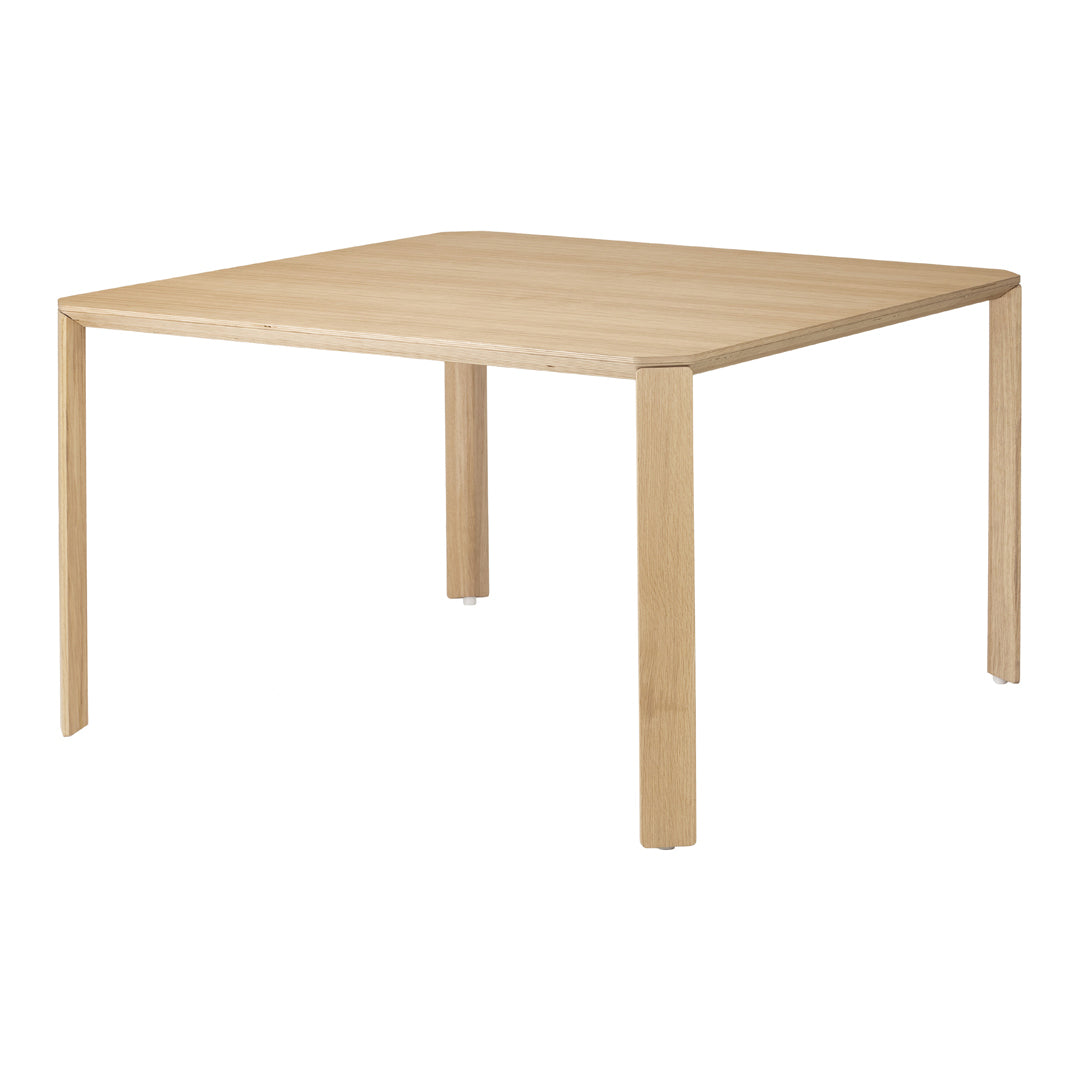 Natural wood square table with a light beige finish and smooth, minimalist design. Perfect for modern interiors.