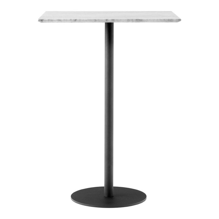 Modern black and white bar table with a sleek marble top and minimalist design. Perfect for contemporary spaces.