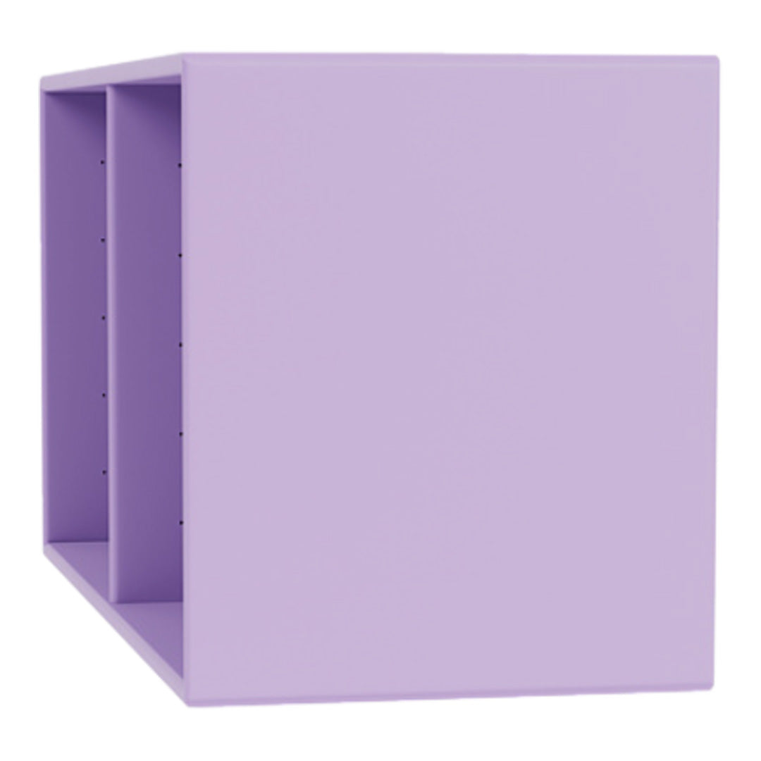 Solid lavender cube storage unit with a sleek, modern design and clean lines. Perfect for organizing in style.