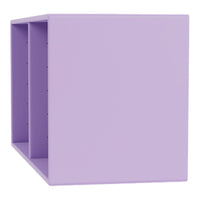 Solid lavender cube storage unit with a sleek, modern design and clean lines. Perfect for organizing in style.