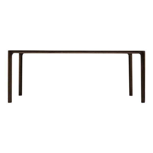 Sleek rectangular table in dark brown wood finish with clean, minimalist design. Perfect for modern interiors.