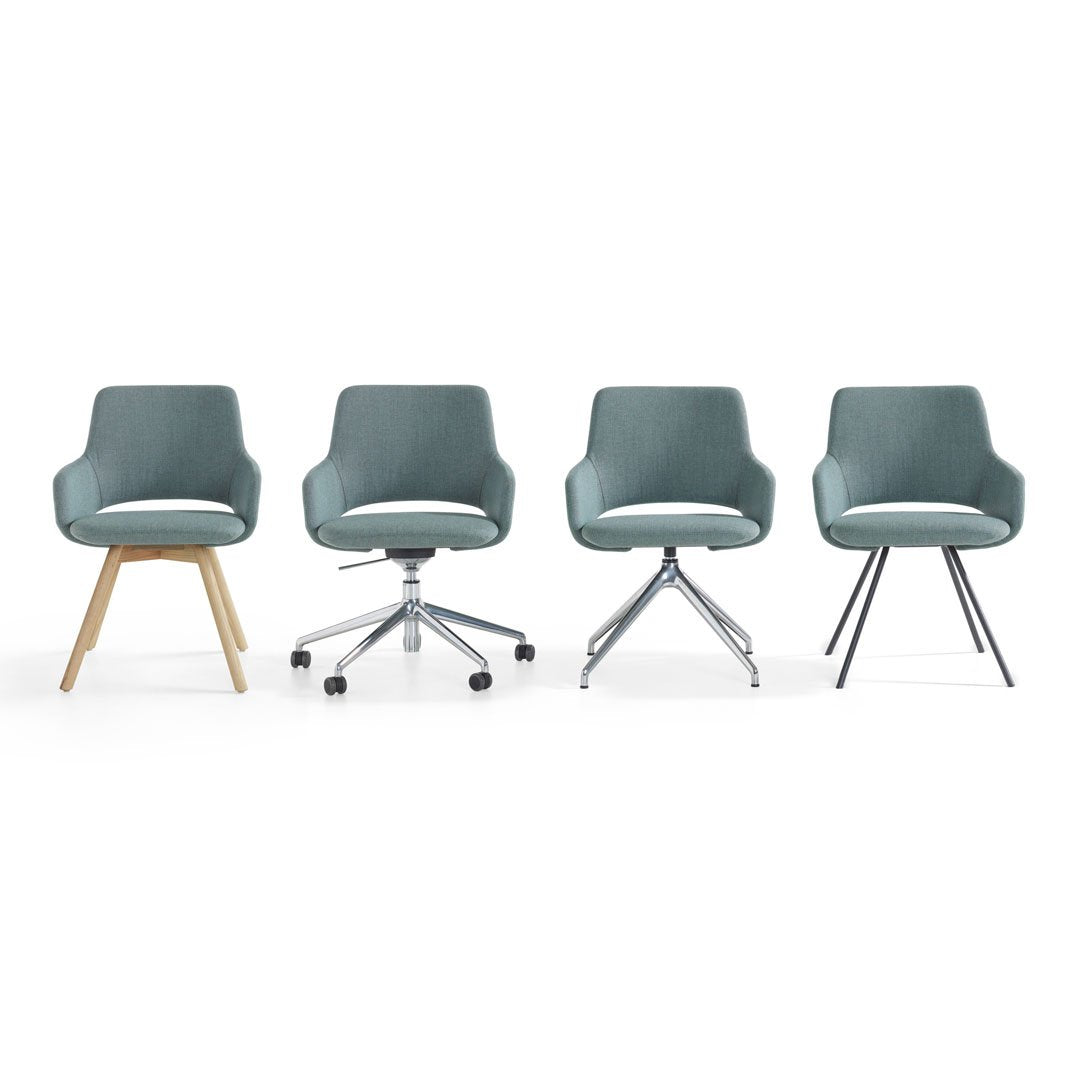 Jima Armchair - 4-Legged, Wood Base