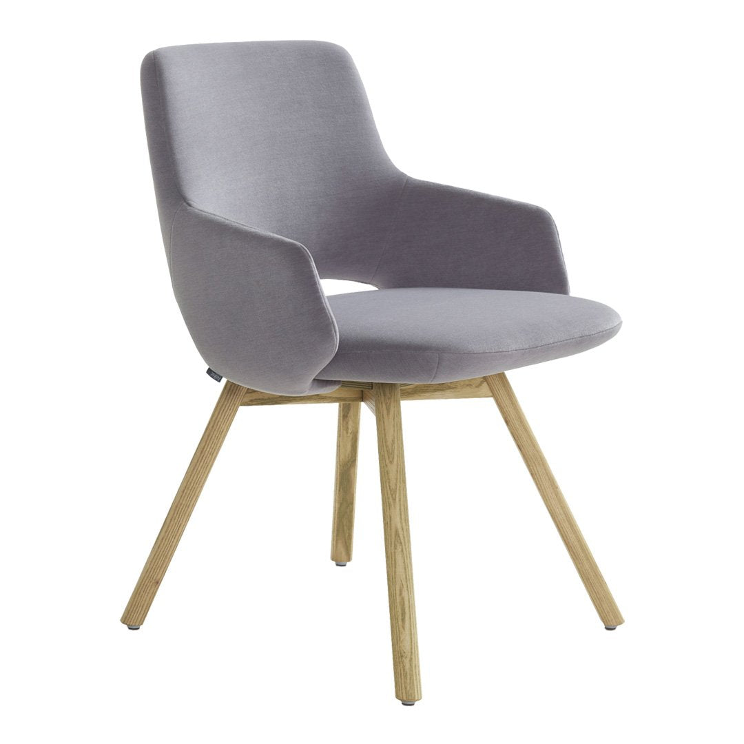 Jima Armchair - 4-Legged, Wood Base