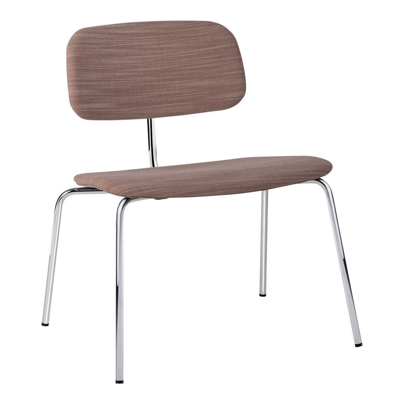 Gray patterned chair with a sleek chrome frame, perfect for modern interiors.