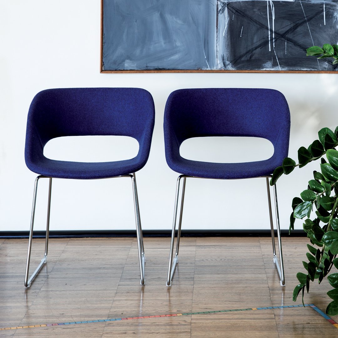 Kabira Armchair - Sled Base - Upholstered